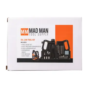 Oil Can Tool Kit | Vintage Oil Can 20-Piece Tool Set - Image 3