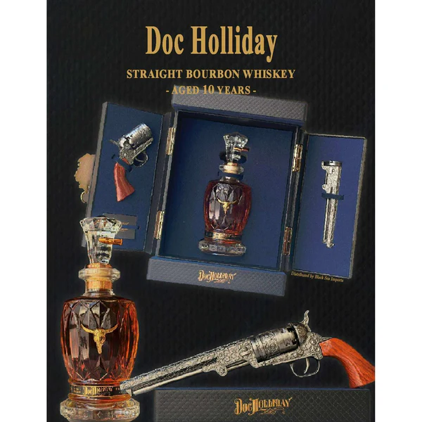 Doc Holliday 10 Yr Old Straight Bourbon Whiskey Gift Set